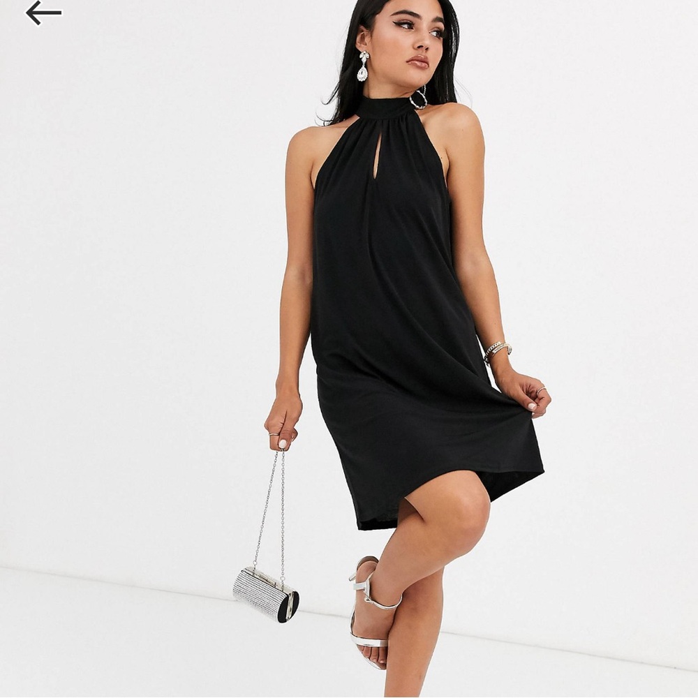 The perfect high neck black dress